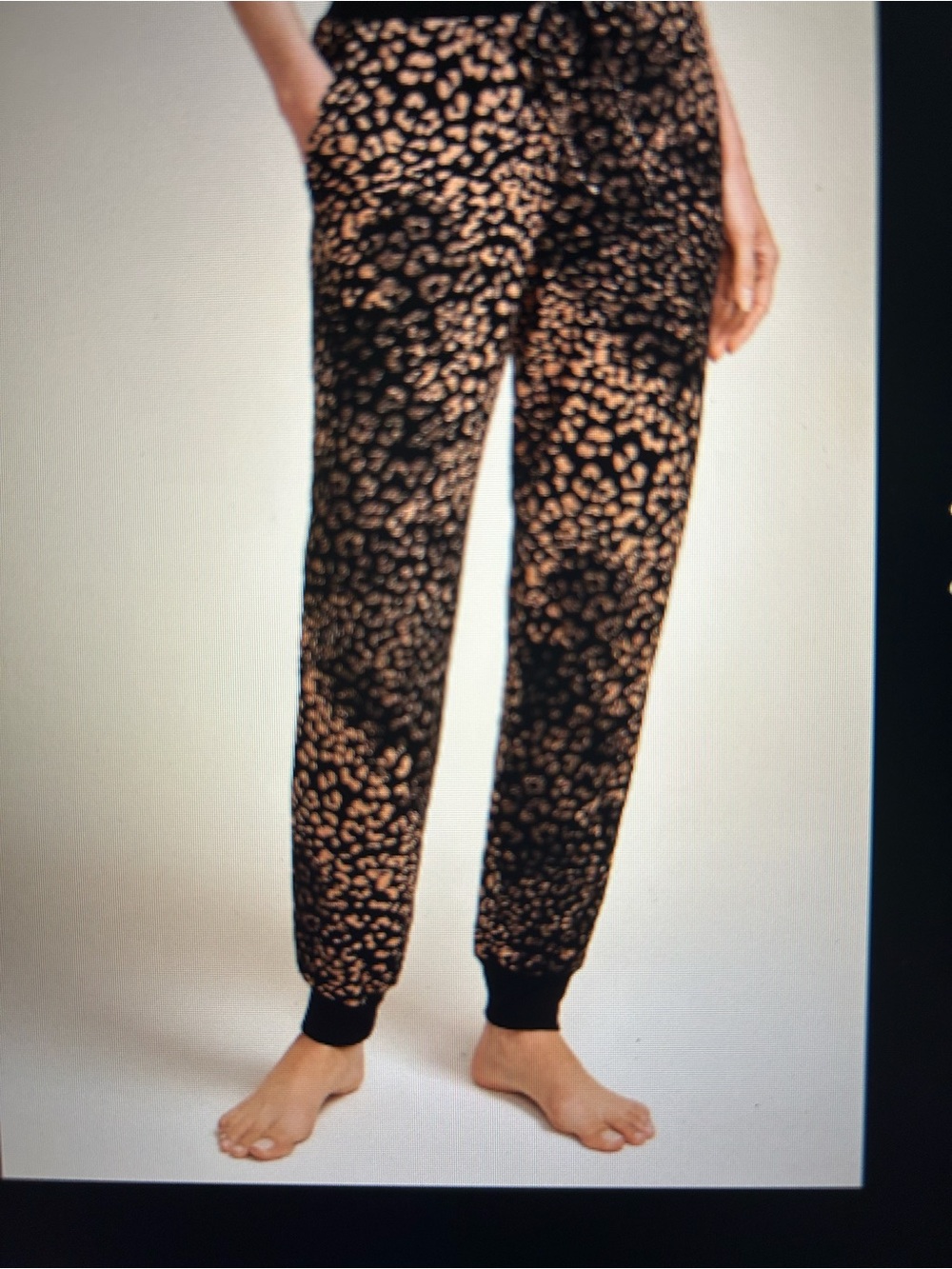 ASOS Shiny Black & Gold Cheetah -Print Women’s Jogger Set